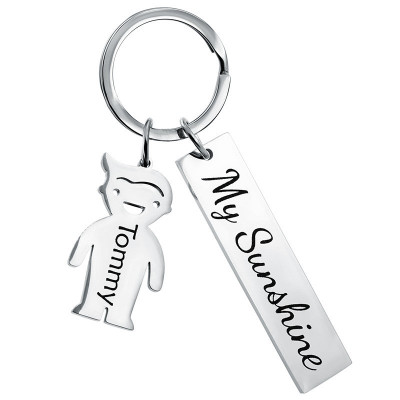 Personalisierter Schlüsselanhänger mit Rechteck...