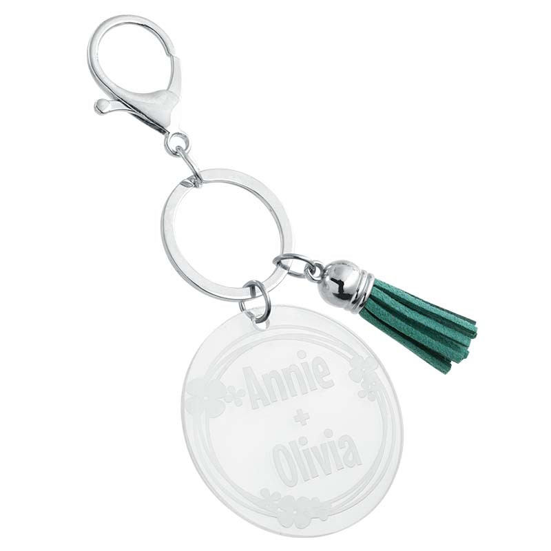 Personalisierter Acryl-Schlüsselanhänger mit Quaste - Ornamentales Design