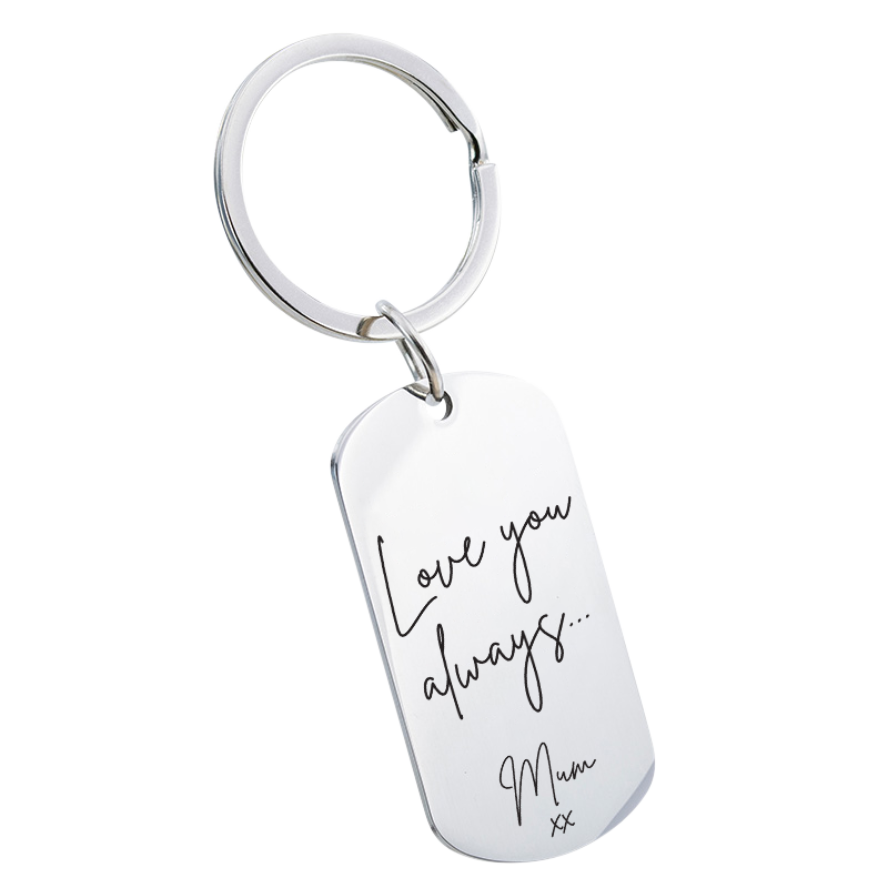 Personalisierter Schlüsselanhänger mit Handschrift und Gravur Military Tag