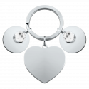 Personalisierter Schlüsselanhänger mit graviertem Herz und 2 Geburtssteinen